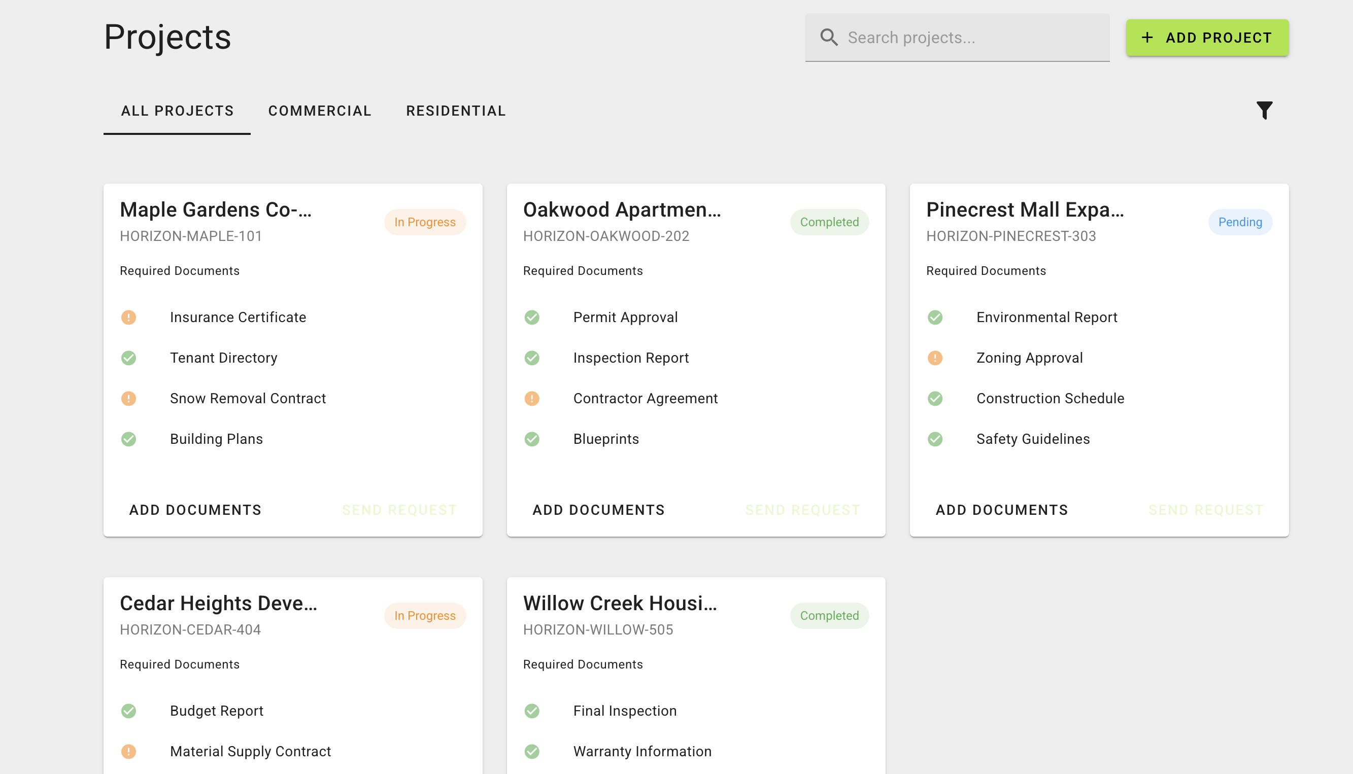 DocTrack Mobile Interface